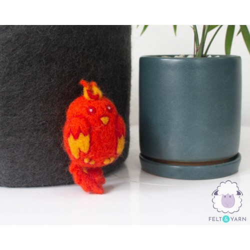 6cm Wool Fire Bird Phoenix