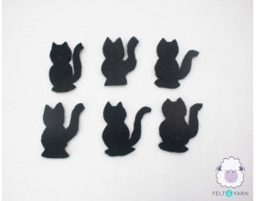7x4cm Die Cut Felted Black Cat