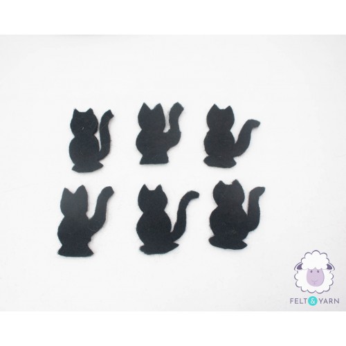 7x4cm Die Cut Felted Black Cat