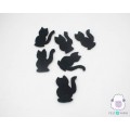 7x4cm Die Cut Felted Black Cat
