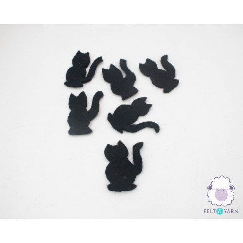 7x4cm Die Cut Felted Black Cat