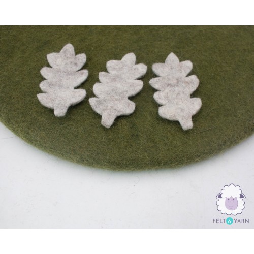 7cm Felt Oak Leaves