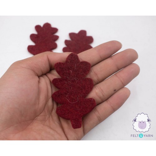 7cm Felt Oak Leaves