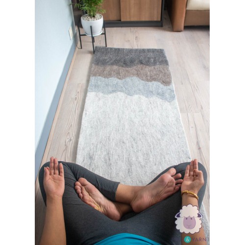 6x2ft Natural Wool Yoga Mat