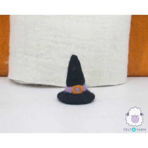 6.5cm Wool Felt Black Witch Hat