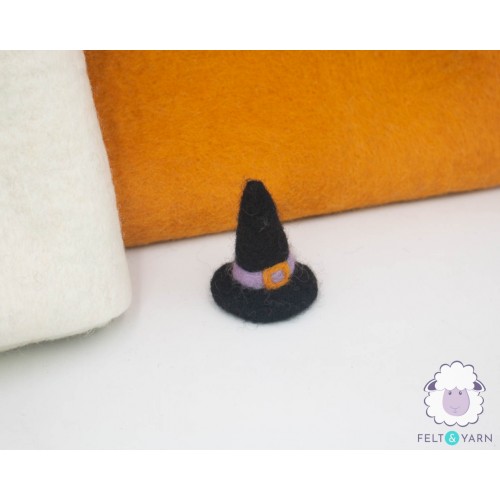 6.5cm Wool Felt Black Witch Hat