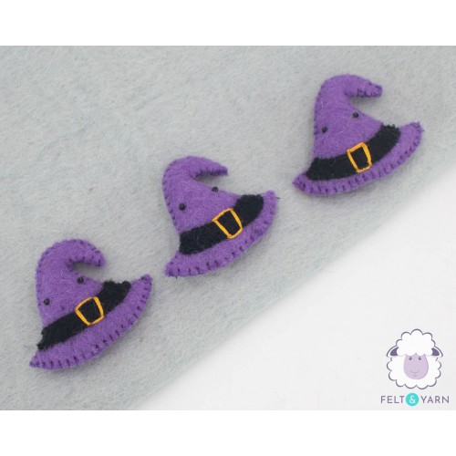 6.5cm Felted Purple Witch Hat