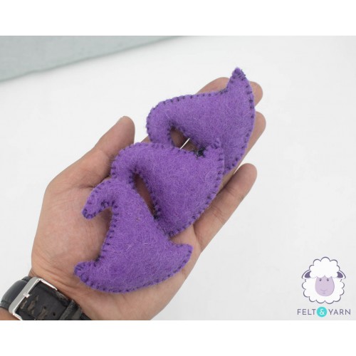 6.5cm Felted Purple Witch Hat