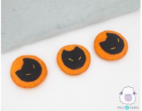 8cm Stitched Felt Cat Ornament - Felt and Yarn