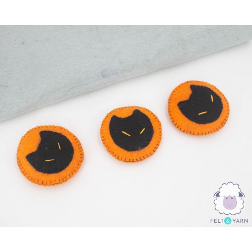 Felt Stitched Cat Ornament - Felt and Yarn