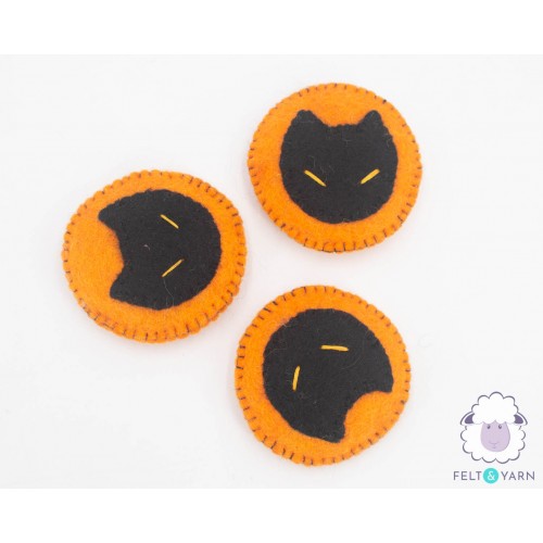 8cm Felt Stitched Cat Ornament