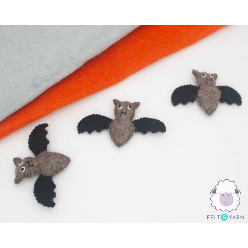 Cute Stitched Felt Bat - Felt and Yarn