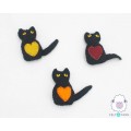 Stitched Wool Felt Cat with Heart Design