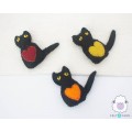 Stitched Felt Cat with Heart Design - Felt and Yarn