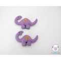 9cm Stitched Purple Felt Dinosaur