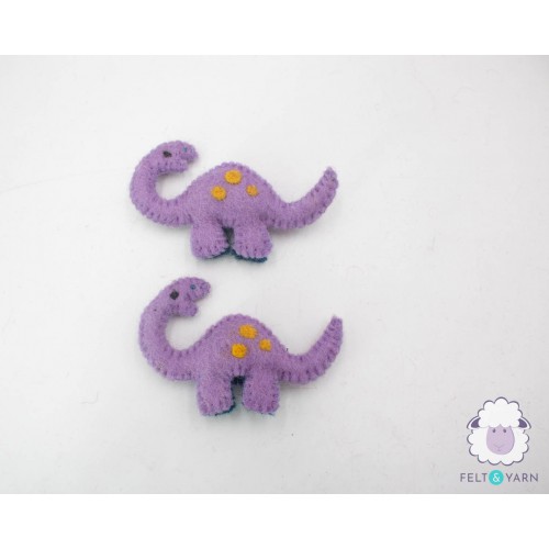 9cm Stitched Purple Felt Dinosaur