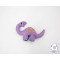 9cm Stitched Purple Felt Dinosaur