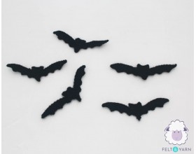 Stitched Felt Black Bat