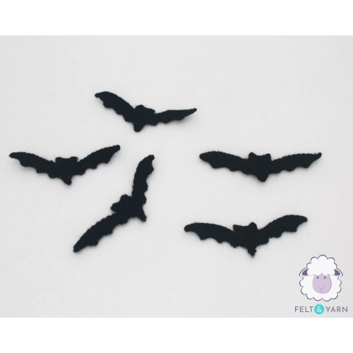 Stitched Felt Black Bat