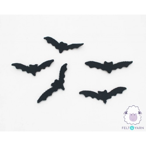 10cm Stitched Felt Black Bat