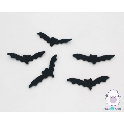 10cm Stitched Felt Black Bat