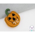 10cm Stitched Scary Felted Pumpkin