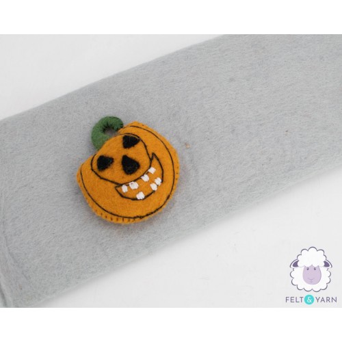 10cm Stitched Scary Felted Pumpkin