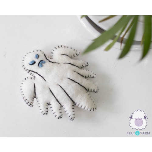11x9cm Felt Halloween Spider Ghost Ornament