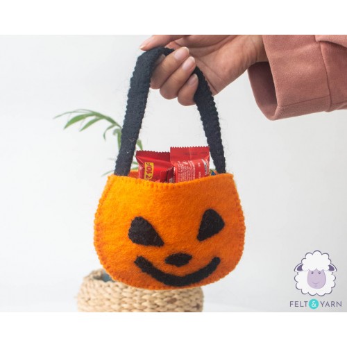 Wool Felt Trick or Treat Candy Bag