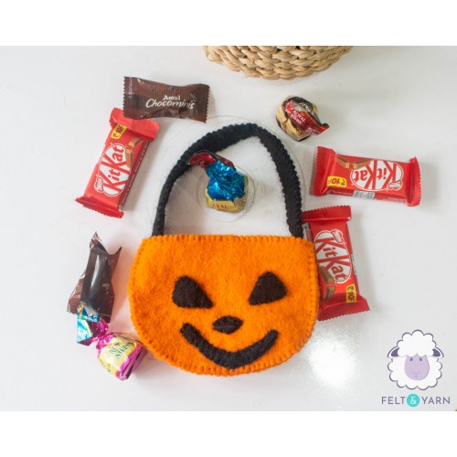 Wool Felt Trick or Treat Candy Bag