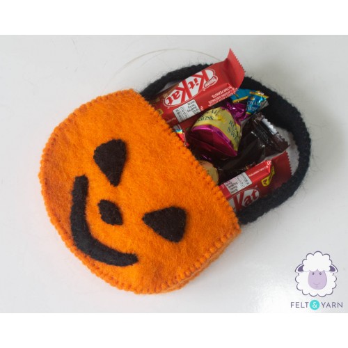 Wool Felt Trick or Treat Candy Bag