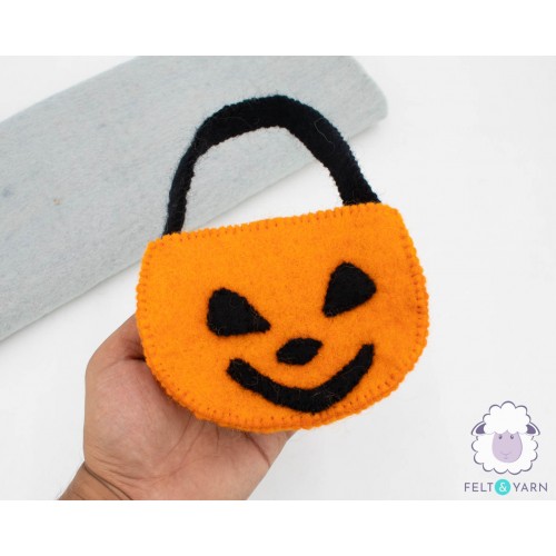 Wool Felt Trick or Treat Candy Bag