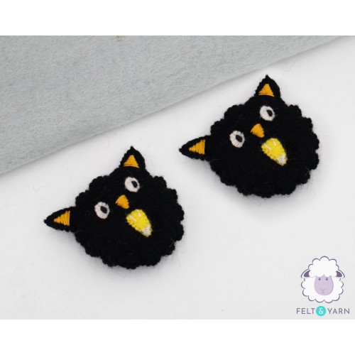 9x8.5cm Smily Felt Halloween Cat Head