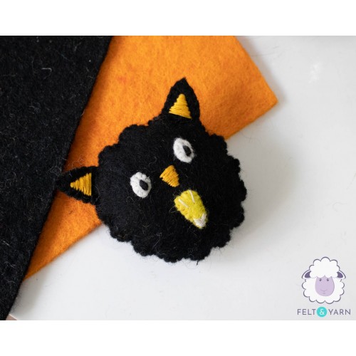 9x8.5cm Smily Felt Halloween Cat Head