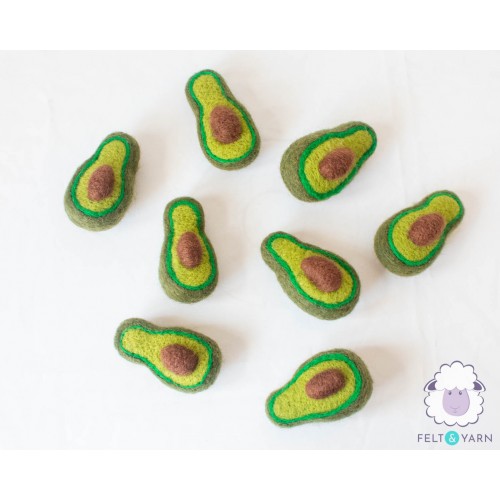 7cm Felt Avocado With Seeds