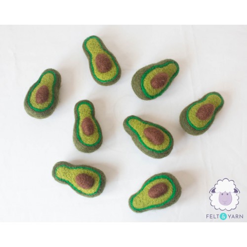 7cm Felt Avocado With Seeds