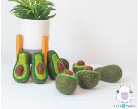 7cm Felt Avocado With Seeds