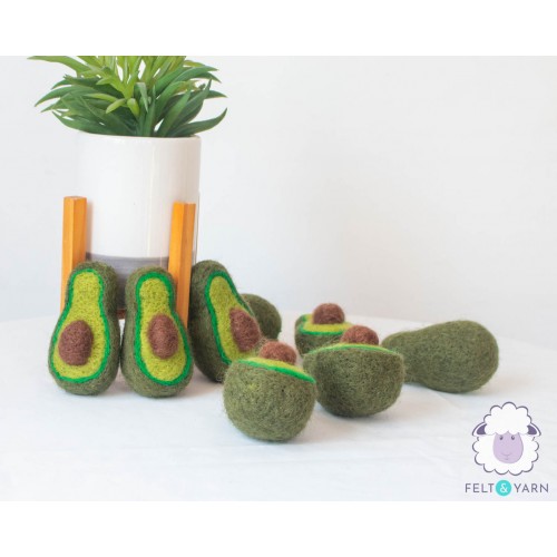 7cm Felt Avocado With Seeds