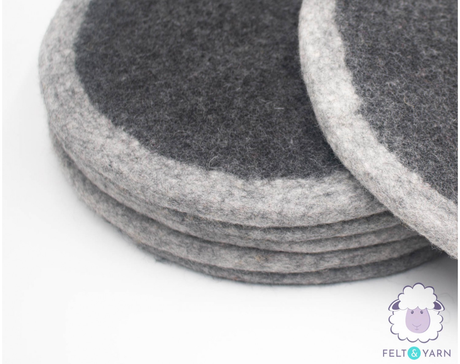 Seat Cushion Felt Round, Dark gray