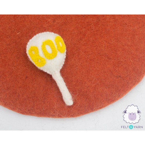 10cm Felt Halloween Spooky SpiderWeb and Boo Lollipop