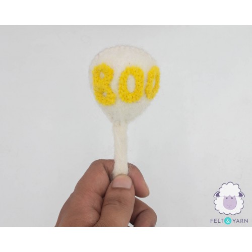 10cm Felt Halloween Spooky SpiderWeb and Boo Lollipop