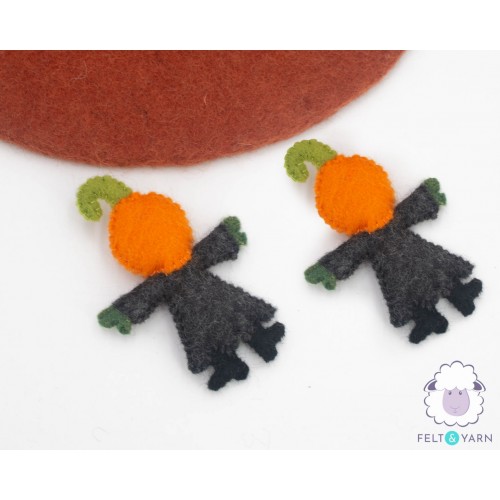 11.5cm Felt Pumpkin Head Scarecrow Man