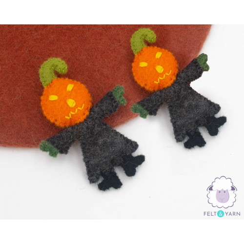 11.5cm Felt Pumpkin Head Scarecrow Man