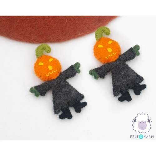 11.5cm Felt Pumpkin Head Scarecrow Man