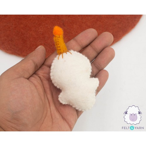 11cm Halloween Felt Skull with Candle