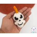 Halloween Felt Skull with Candle