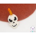 11cm Halloween Felt Skull with Candle