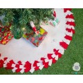 Tree Skirt with Red and White Fringes