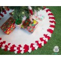 Tree Skirt with Red and White Fringes