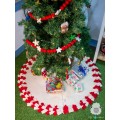 Tree Skirt with Red and White Fringes